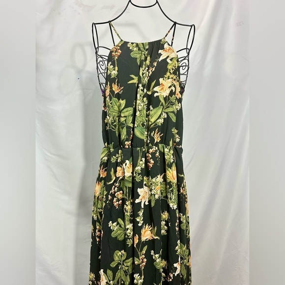 h&m black floral chiffon maxi dress size 4 - Picture 2 of 9
